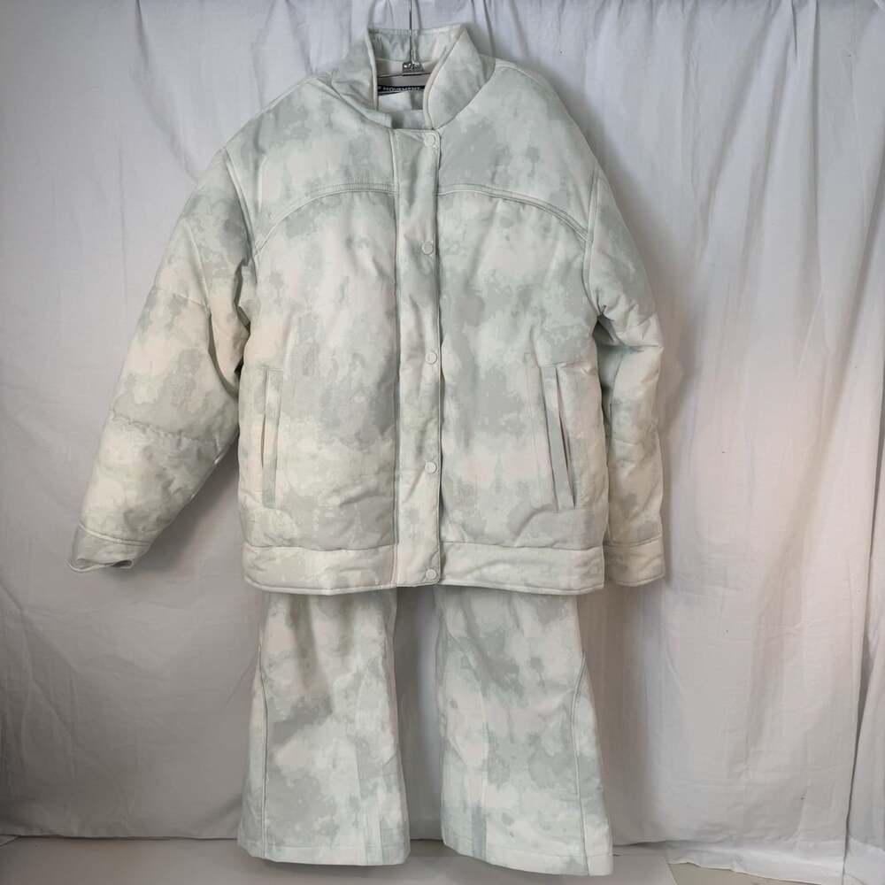 Free People Movement Bunny Slope Sage/Mint Puffer Jacket&Ski Pants Set Size L